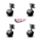 Service Caster 2" Black Soft Twin Wheel Caster with Side Mount Set Service Caster SCC-GR02S50-TPR-BLK-716-4-CB180-4 - alternate 1